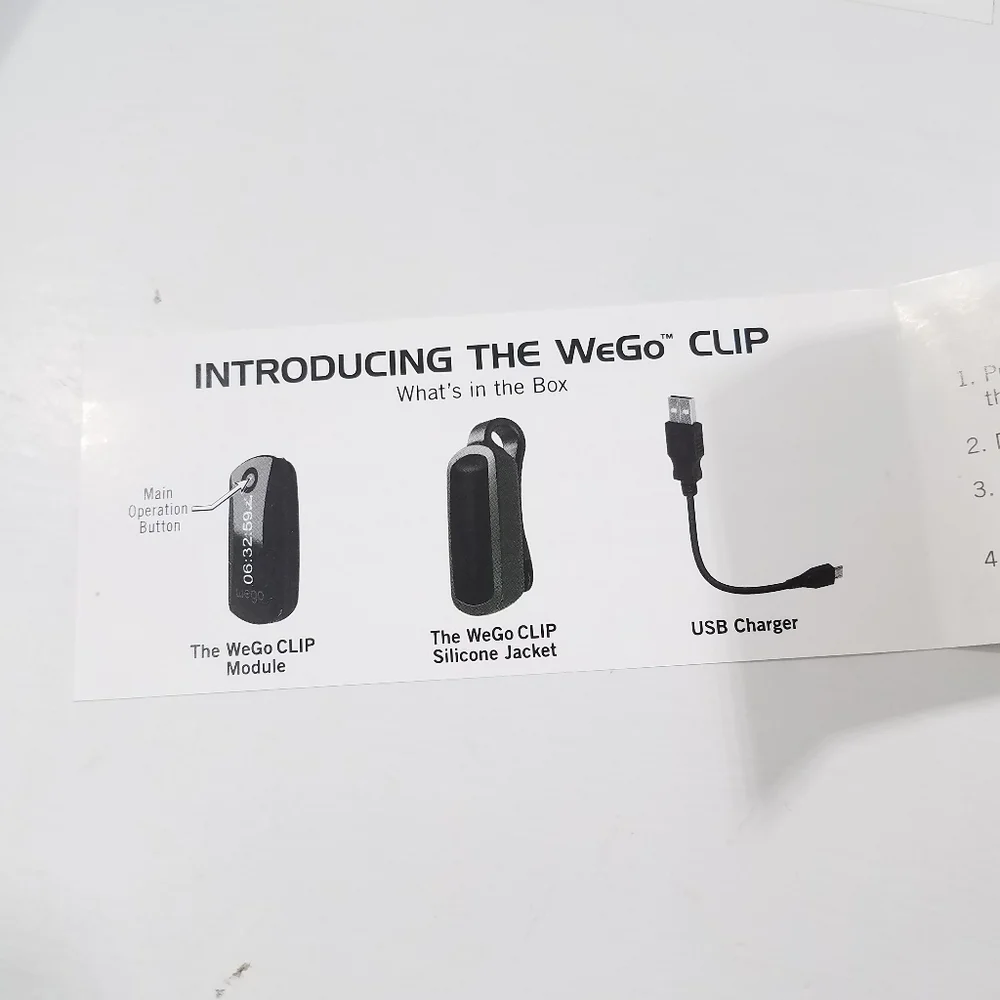 WE GO 24 HOUR WIRELESS ACTIVITY AND SLEEP TRACKER CLIP OPEN BOX